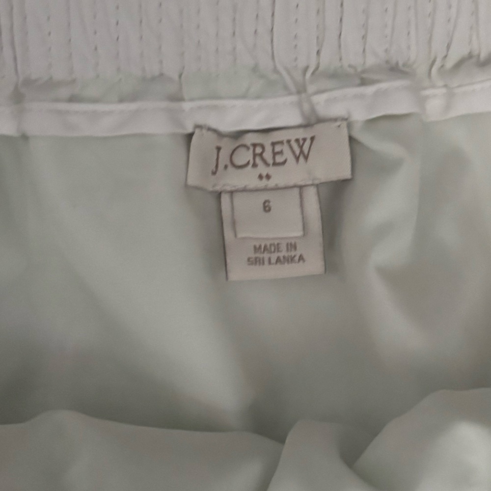 J CREW MINI SKIRT WITH POCKETS CASUAL COMFY ELASTIC WAIST GREEN & WHITE SZ 6 - Picture 5 of 12